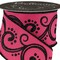 Brilliance 2.5" Hot Pink and Black Filigree Glitter Swirl Wired Ribbon, 10 Yards for Christmas Bows, Wreaths, Gift Wrap, Crafts and Decorations